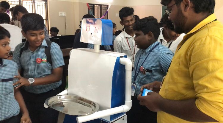 Welcome and serving robot variant